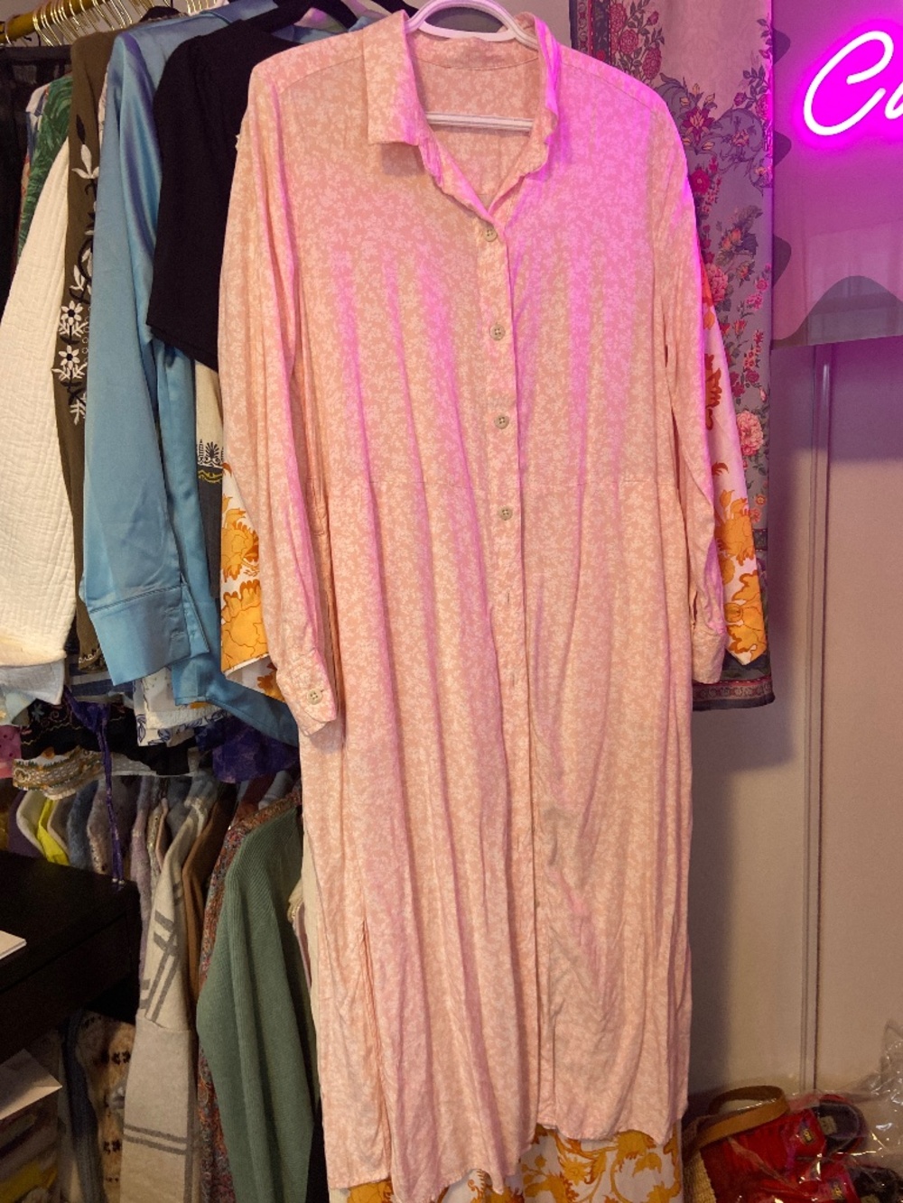 Long shirt soft pink 21 ptp